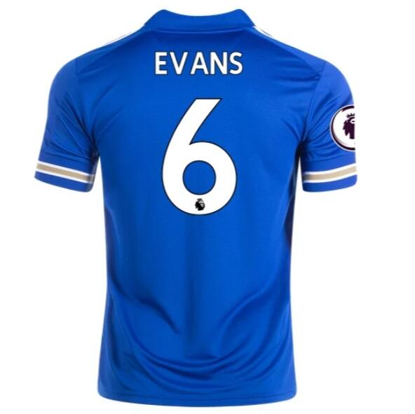 Leicester City Home Kit Soccer Jersey JONNY EVANS #6 2020/21